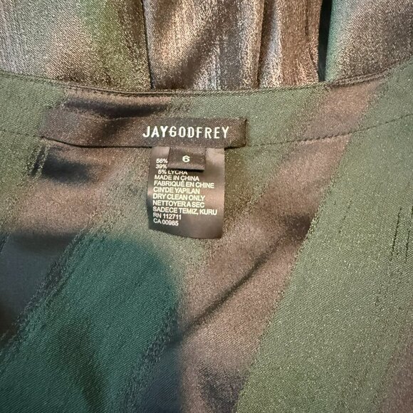 Jay Godfrey Dinner Dress Green Striped Above the Knee Sheath Size 6 NWT - Picture 7 of 7